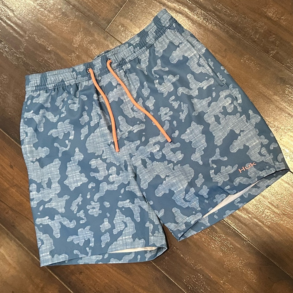 Huk Blue Camo Swim Shorts